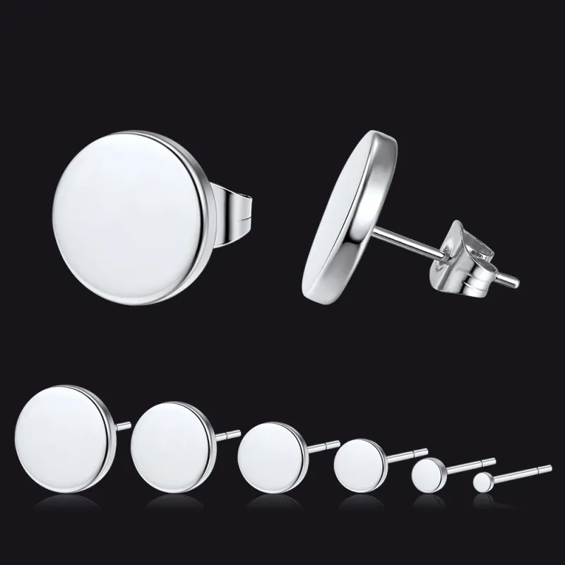 6 Pairs Punk Round Stud Earrings Set for Men sold by FaithHeart