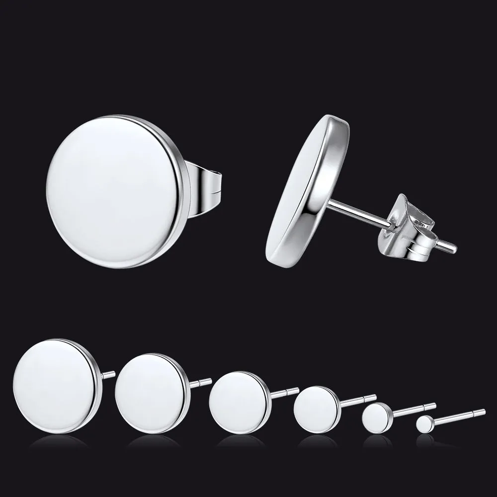 6 Pairs Punk Round Stud Earrings Set for Men sold by FaithHeart