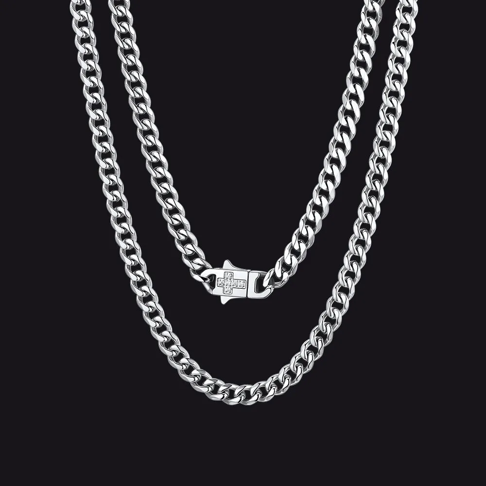 Miami Cuban Link Chain Necklace with Cross for Men sold by FaithHeart product image thumbnail 3