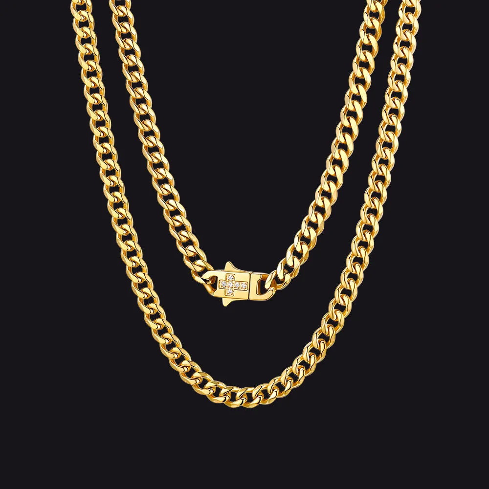 Miami Cuban Link Chain Necklace with Cross for Men sold by FaithHeart product image thumbnail 5