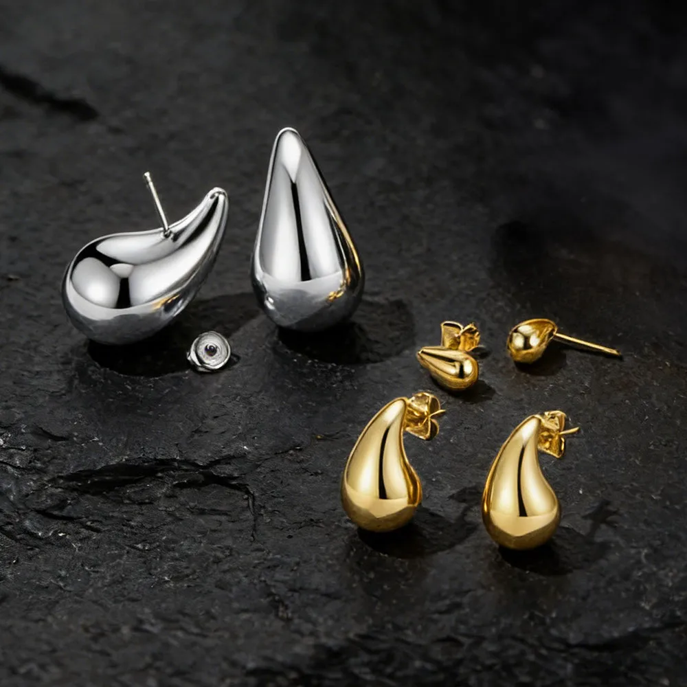 Water Droplets Stud Earrings for Women Men 10/20/30mm sold by FaithHeart product image thumbnail 4