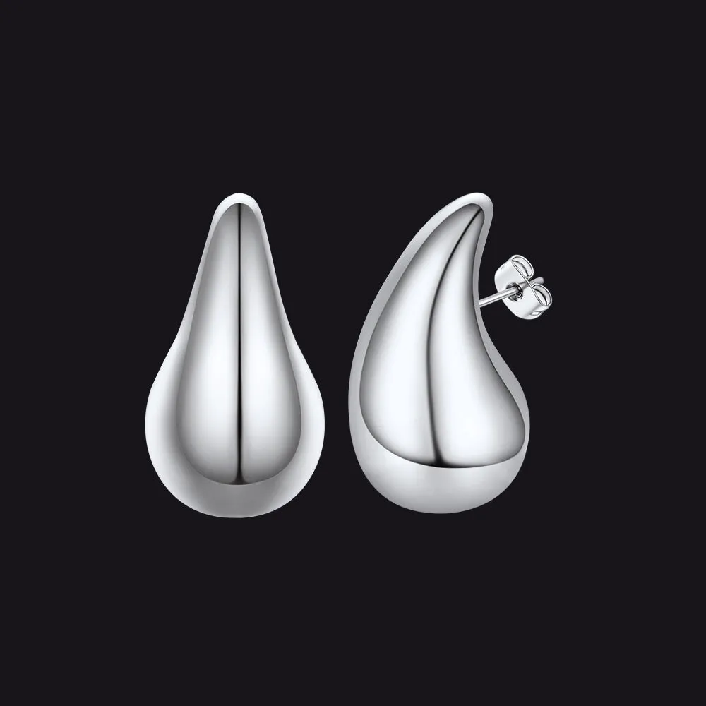 Water Droplets Stud Earrings for Women Men 10/20/30mm sold by FaithHeart