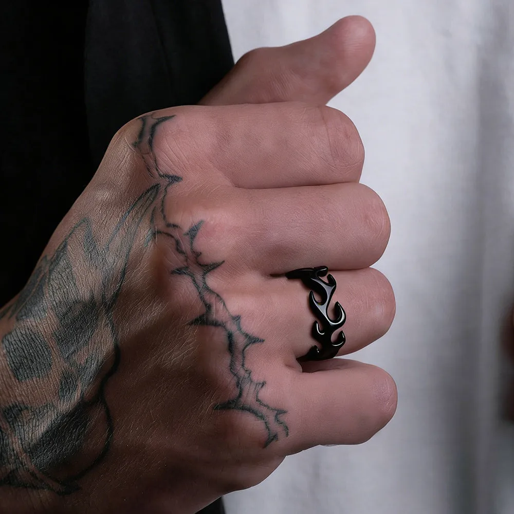 Stainless Steel Punk Flame Ring for Men sold by FaithHeart product image thumbnail 2