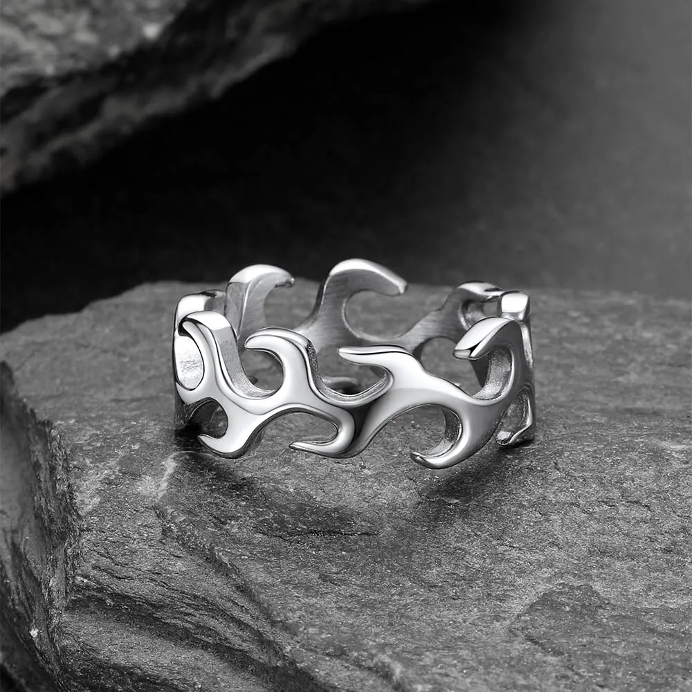 Stainless Steel Punk Flame Ring for Men sold by FaithHeart product image thumbnail 5
