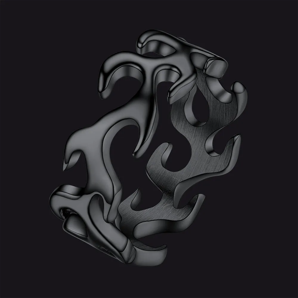 Stainless Steel Punk Flame Ring for Men sold by FaithHeart