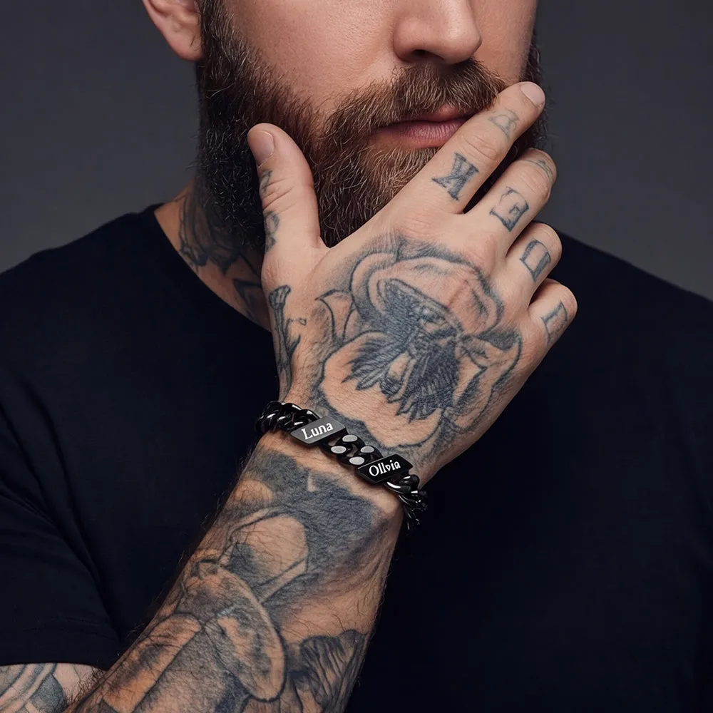 Custom Engraved Name Cuban Link Chain Bracelet for Women sold by FaithHeart product image thumbnail 3