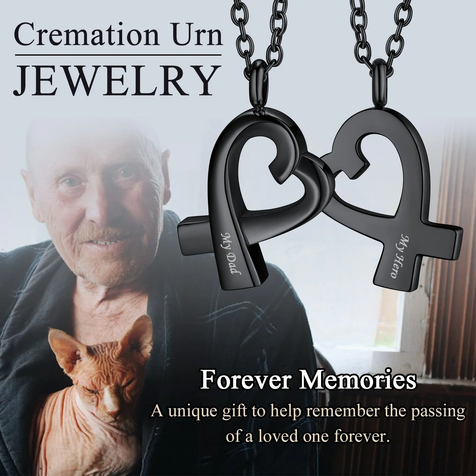 Custom Heart Urn Necklace Cremation Pendants for Ashes sold by FaithHeart product image thumbnail 3