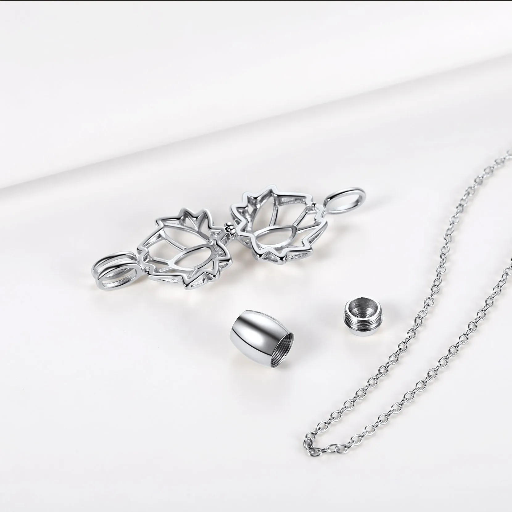 Customized Flower Urn Necklace Cremation Jewelry for Ashes sold by FaithHeart product image thumbnail 4