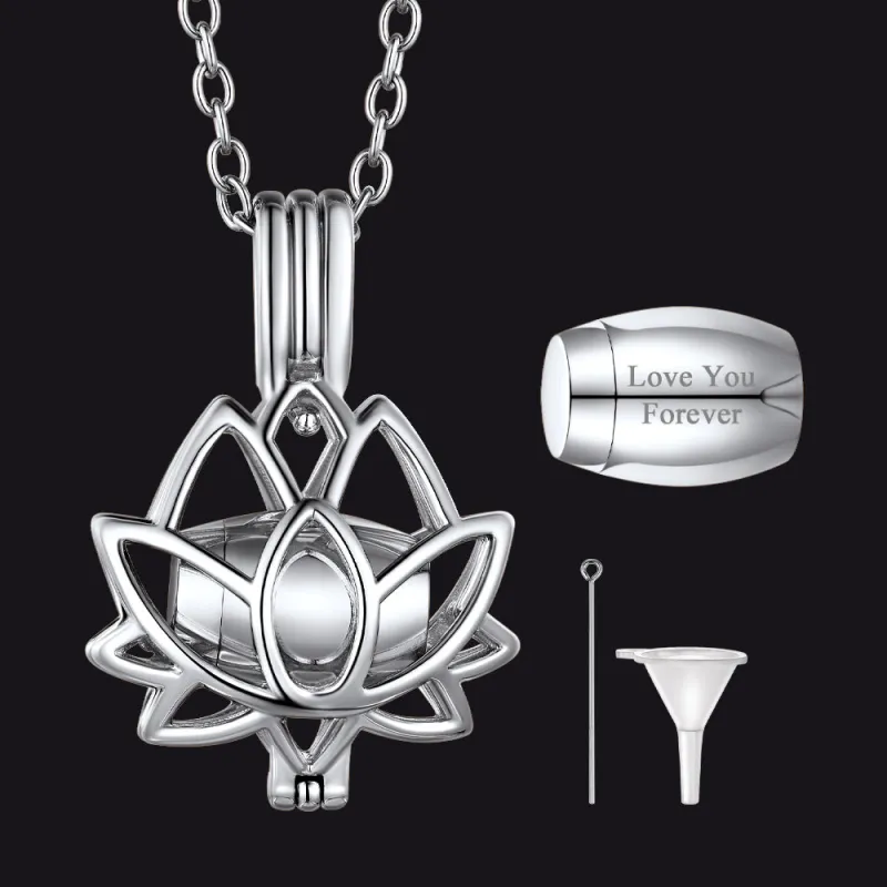 Customized Flower Urn Necklace Cremation Jewelry for Ashes made by FaithHeart