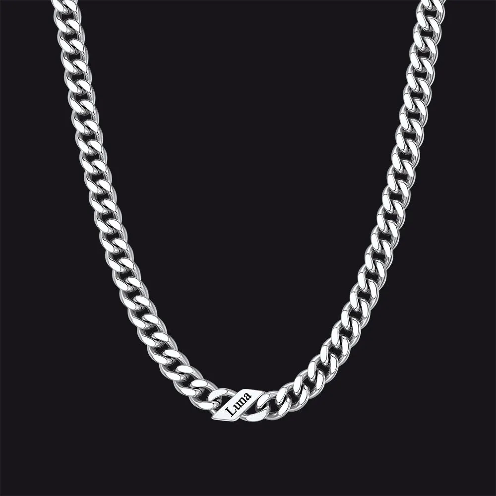 Customized Engraved Name Cuban Chain Necklace for Men, 7/9/12mm Width sold by FaithHeart product image thumbnail 2