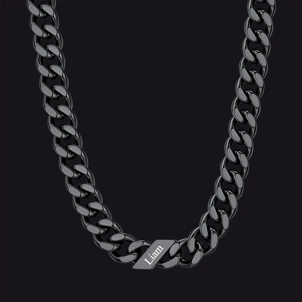 Customized Engraved Name Cuban Chain Necklace for Men, 7/9/12mm Width sold by FaithHeart product image thumbnail 4