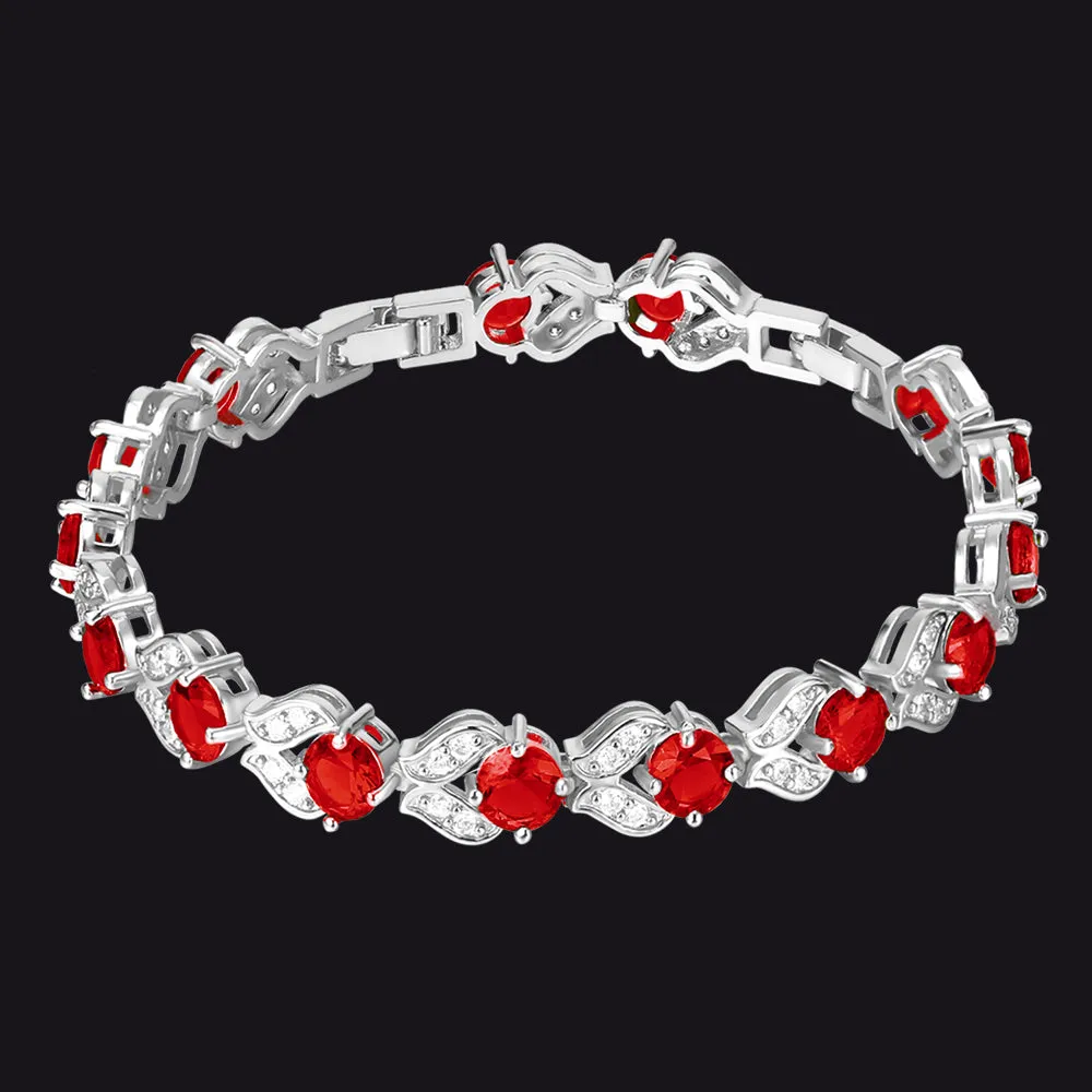 9mm Diamond Cut Gem Crystal Chain Bracelet for Women with CZ sold by FaithHeart product image thumbnail 2