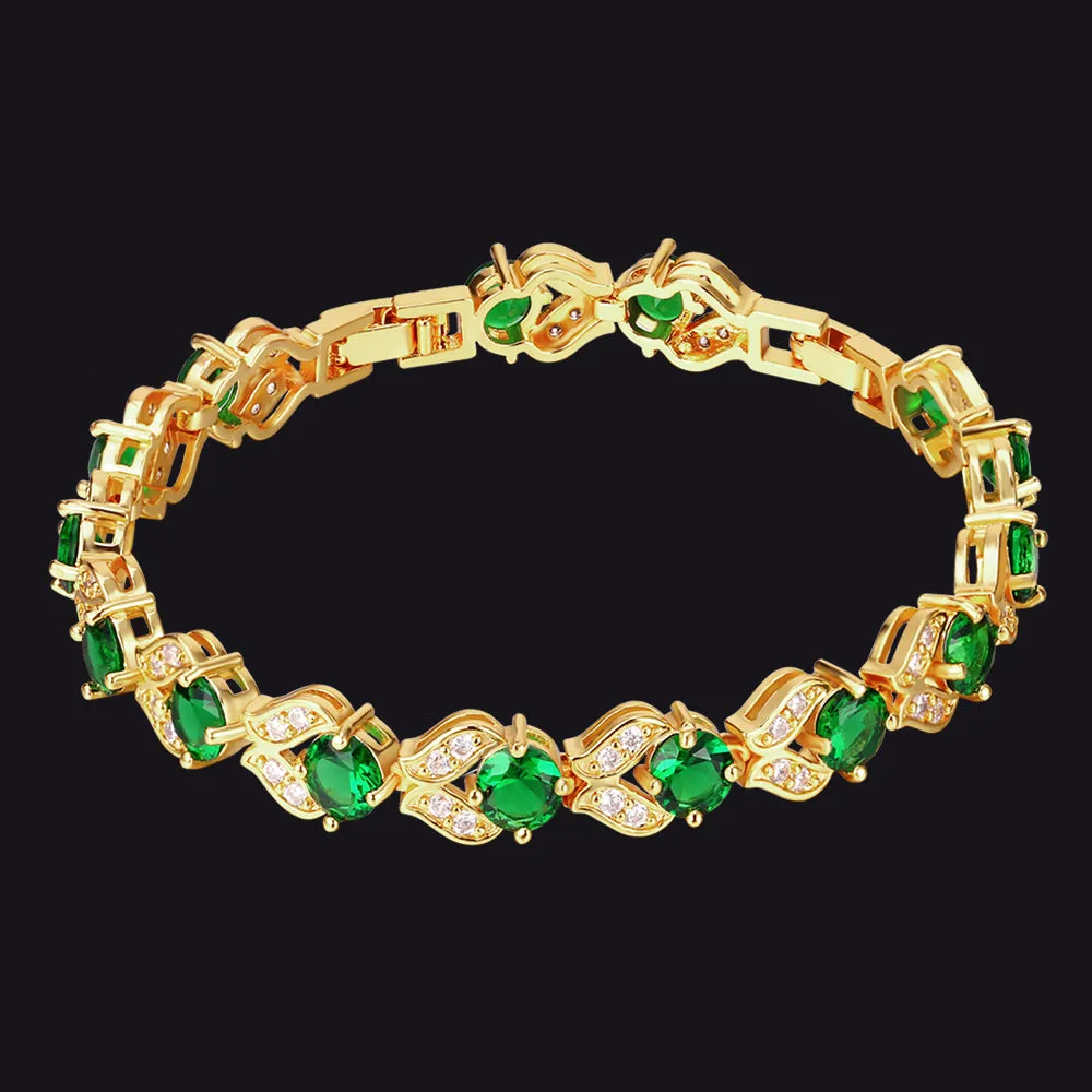 9mm Diamond Cut Gem Crystal Chain Bracelet for Women with CZ sold by FaithHeart product image thumbnail 3