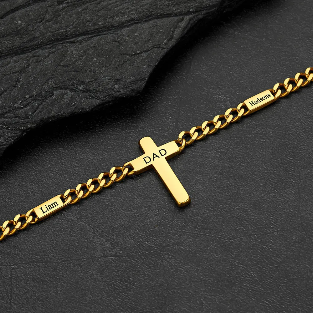 Custom Cross Cuban Link Chain Necklace with Engraved Name for Men 5/7MM sold by FaithHeart product image thumbnail 5