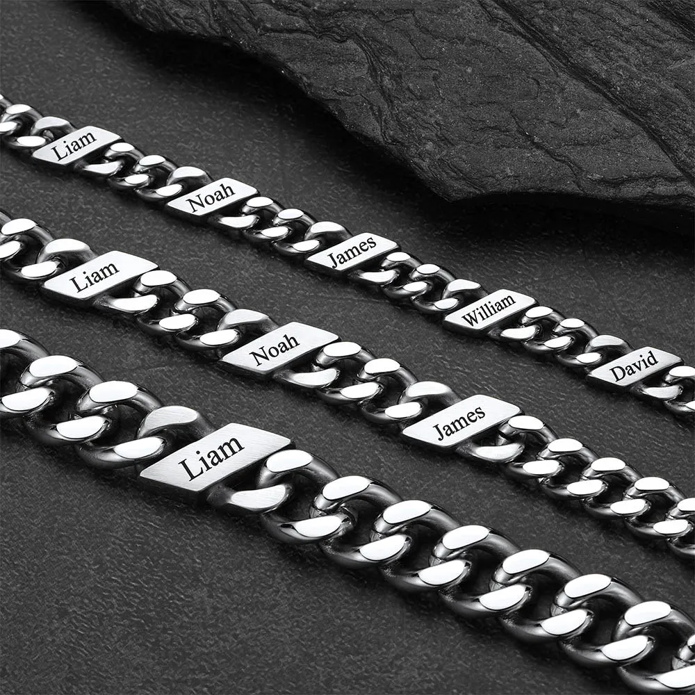 Custom Engraved Name Cuban Chain Bracelet for Men 7/9/12mm Width sold by FaithHeart product image thumbnail 3