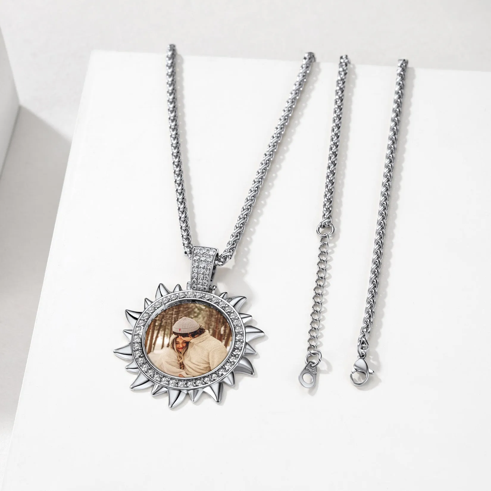 Custom Picture Sun Necklace with CZ for Men Women sold by FaithHeart product image thumbnail 5