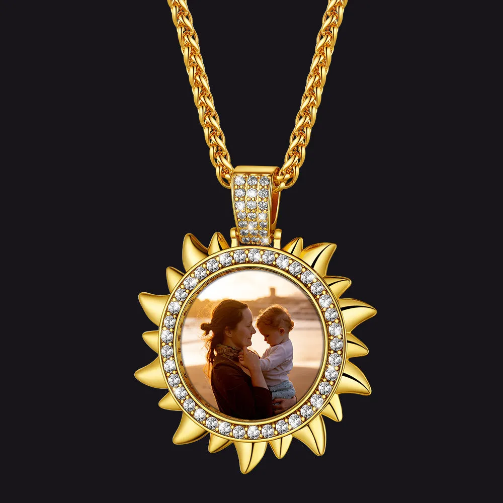Custom Picture Sun Necklace with CZ for Men Women sold by FaithHeart product image thumbnail 2