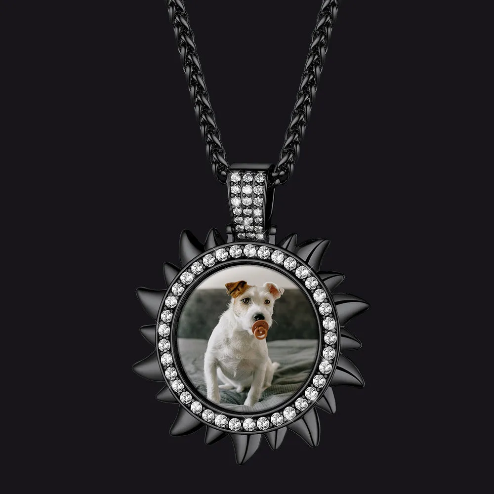 Custom Picture Sun Necklace with CZ for Men Women sold by FaithHeart product image thumbnail 3