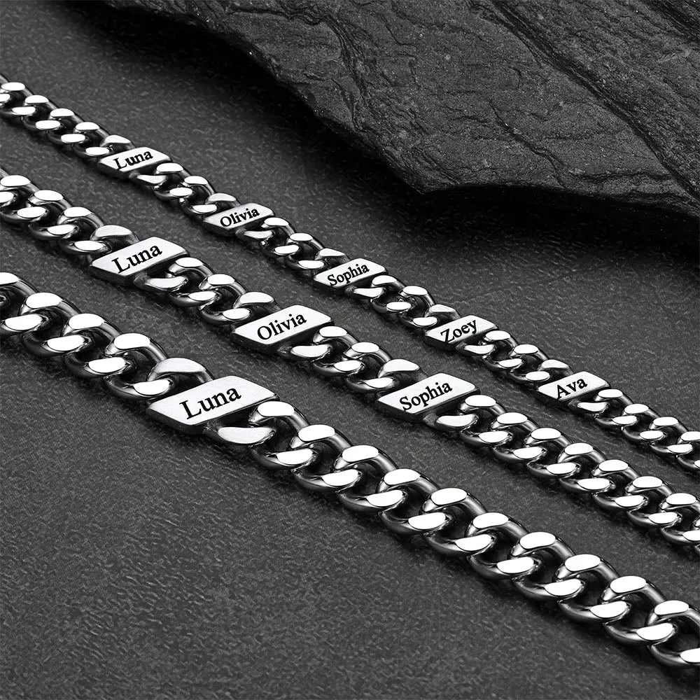 Custom Engraved Name Cuban Link Chain Bracelet for Men Women sold by FaithHeart product image thumbnail 5