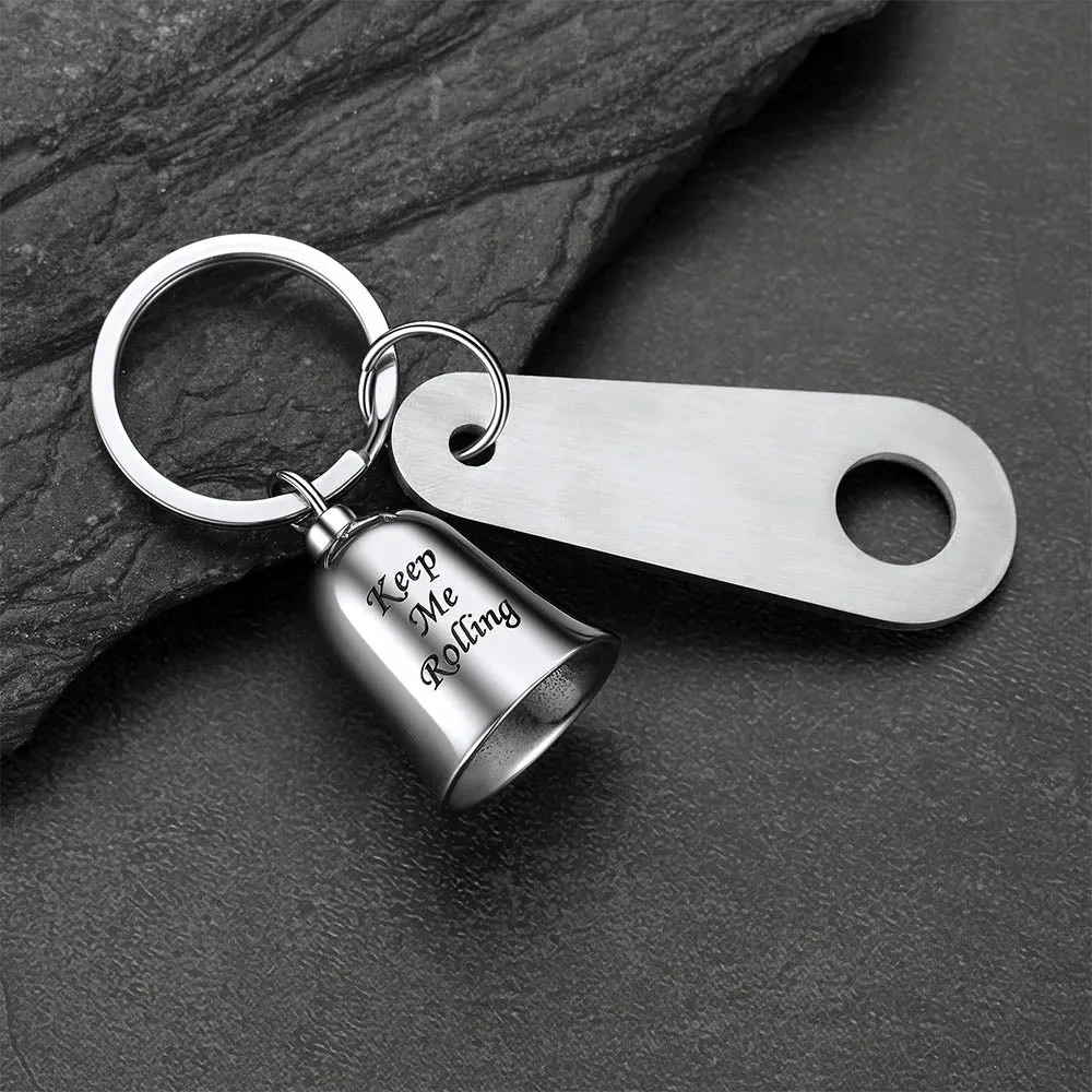 Custom Motorcycle Keychain Guardian Bells for Biker, Engraved Ride Charm sold by FaithHeart product image thumbnail 3