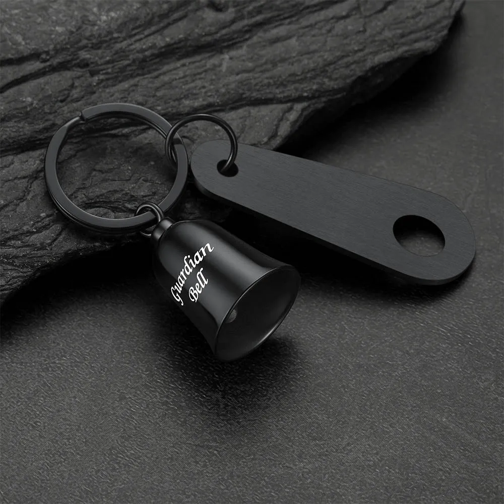 Custom Motorcycle Keychain Guardian Bells for Biker, Engraved Ride Charm sold by FaithHeart product image thumbnail 4