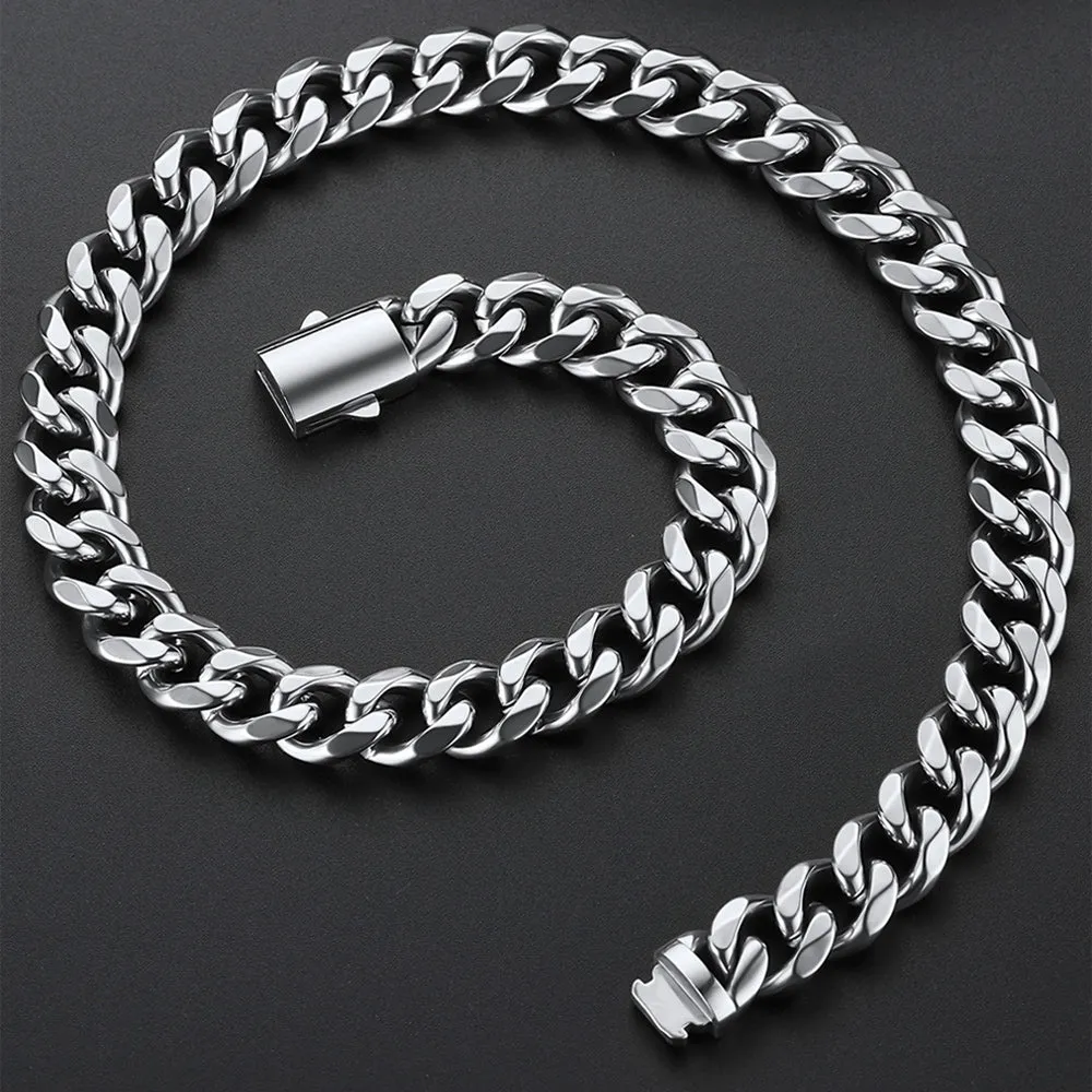 Engraved Cuban Chain & Bracelet Jewelry Set for Men sold by FaithHeart product image thumbnail 5