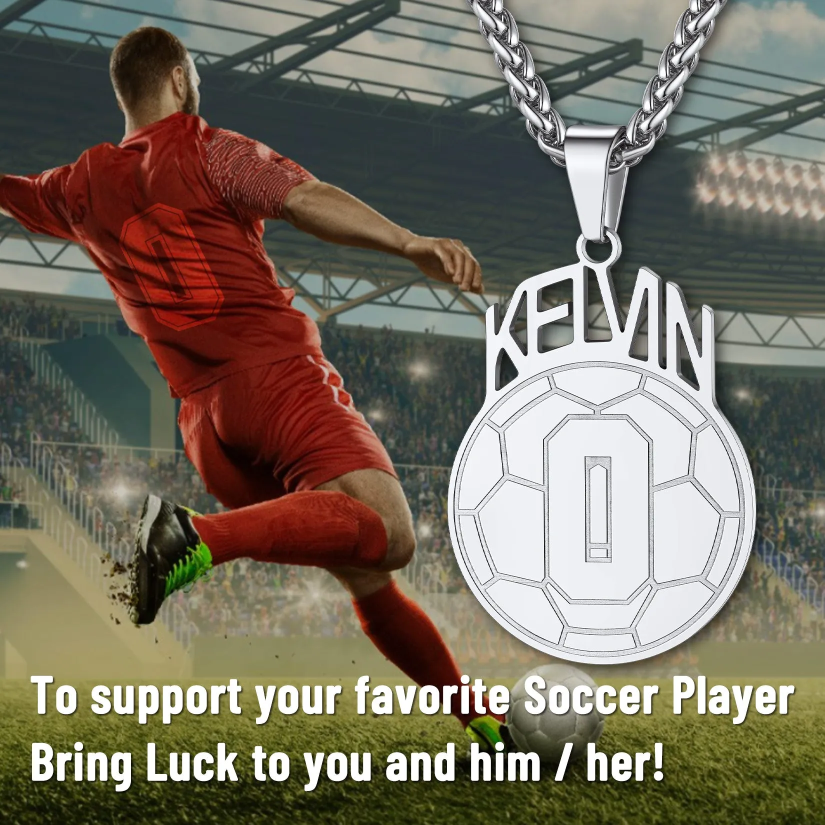 Custom Sports Necklace Name Tag with Jersey Number for Fans Athlete sold by FaithHeart product image thumbnail 2