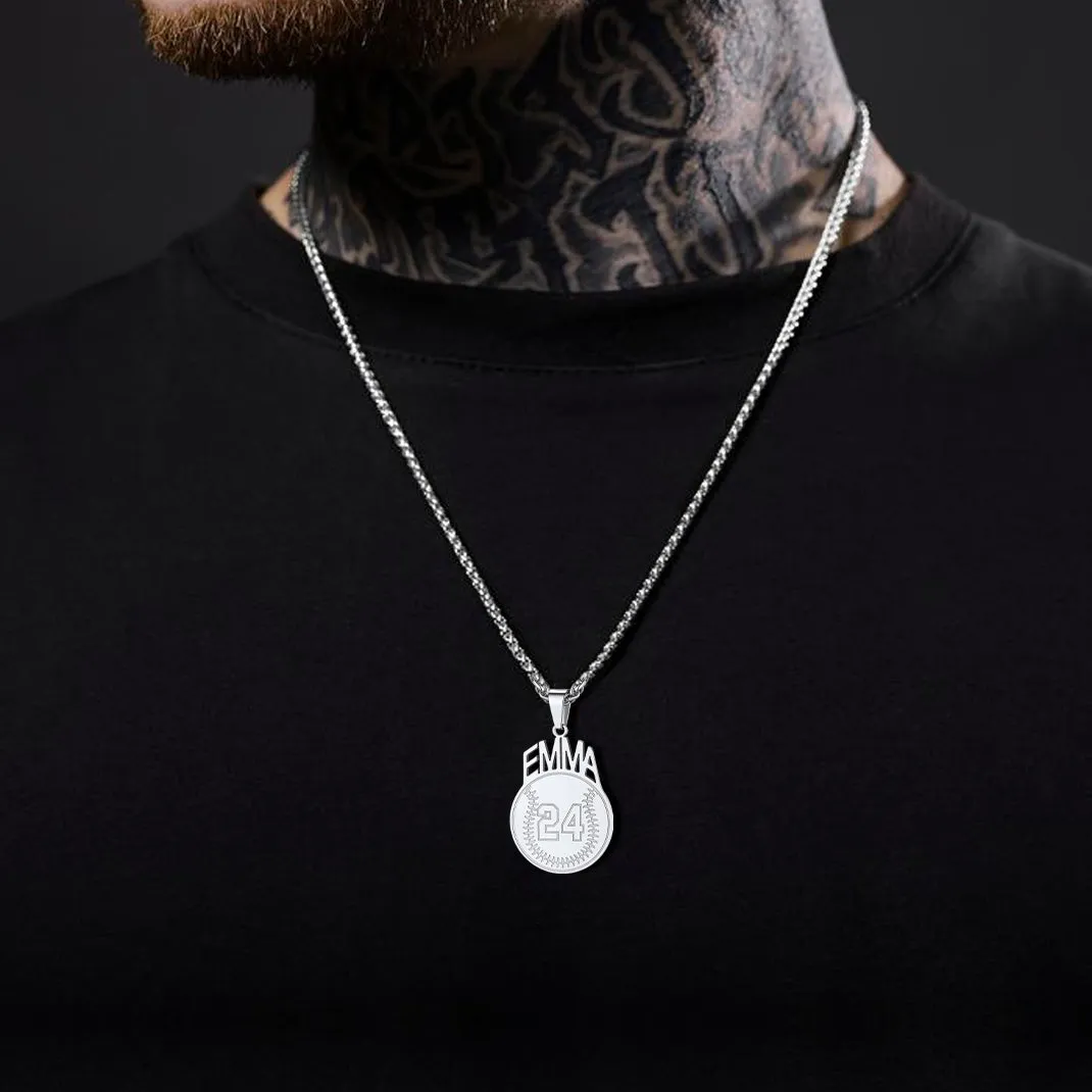 Custom Sports Necklace Name Tag with Jersey Number for Fans Athlete sold by FaithHeart product image thumbnail 3