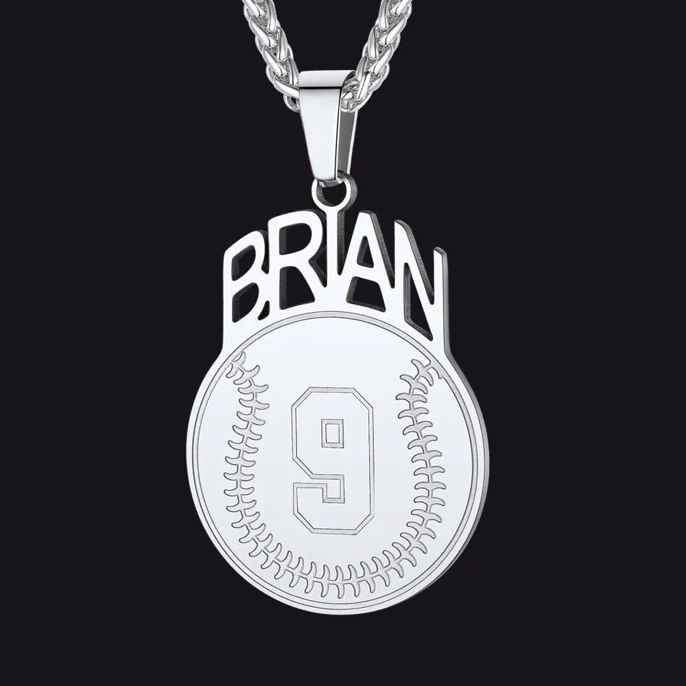 Custom Sports Necklace Name Tag with Jersey Number for Fans Athlete sold by FaithHeart