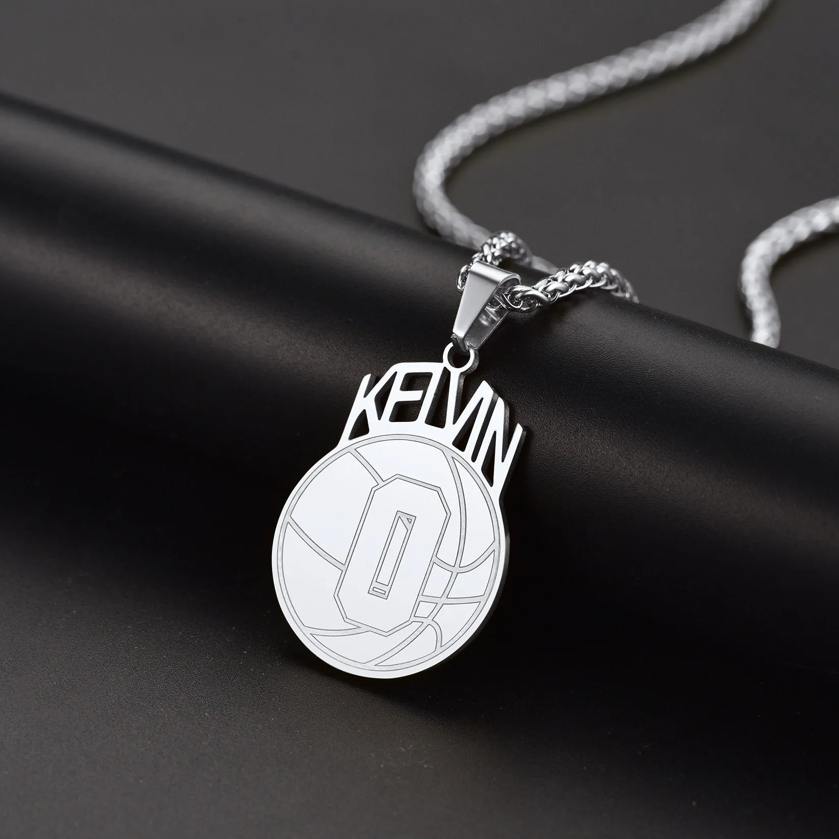 Custom Sports Necklace Name Tag with Jersey Number for Fans Athlete sold by FaithHeart product image thumbnail 4