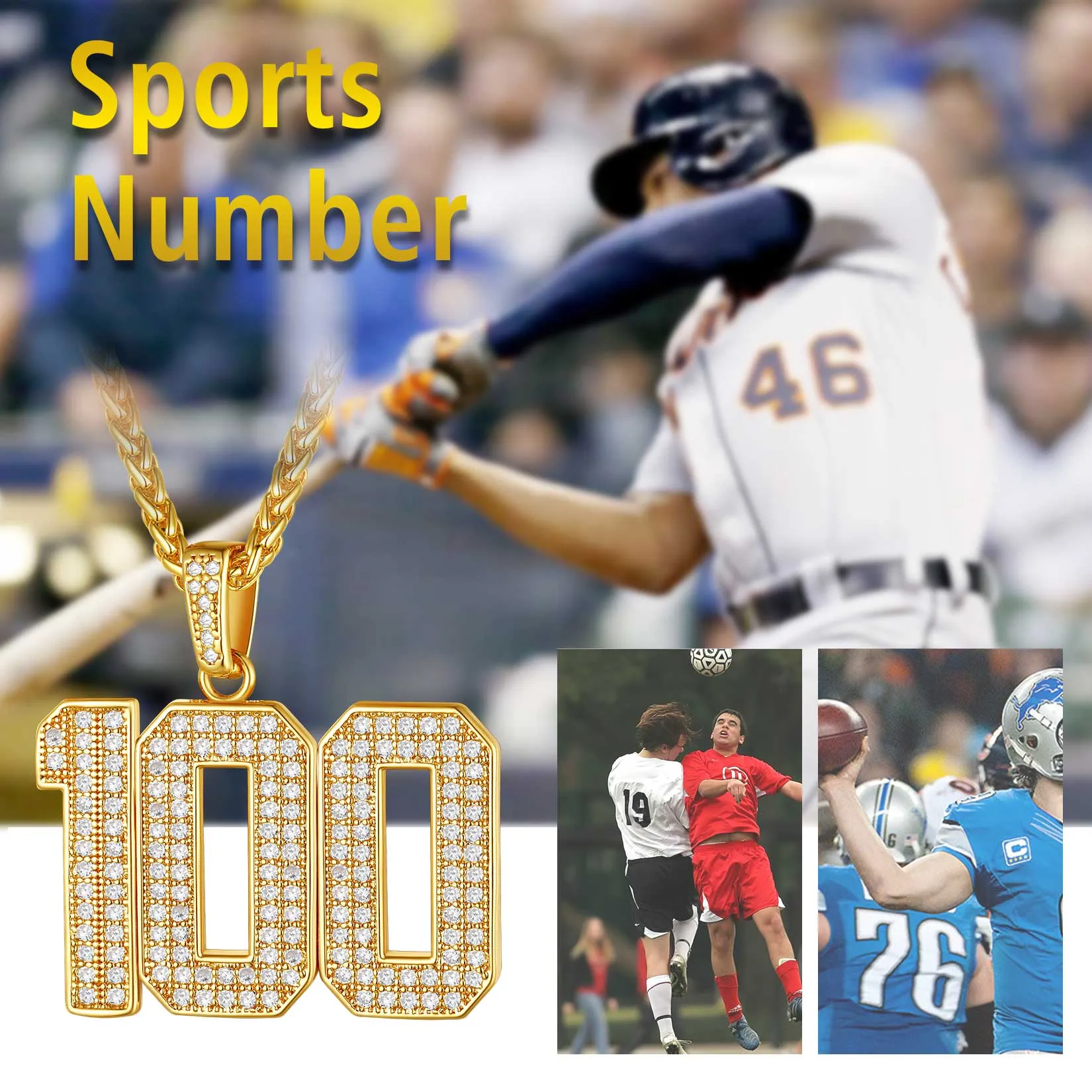 Gameday Custom Jersey Number Necklace with CZ for Men Sports Fan Cool Gifts sold by FaithHeart product image thumbnail 5