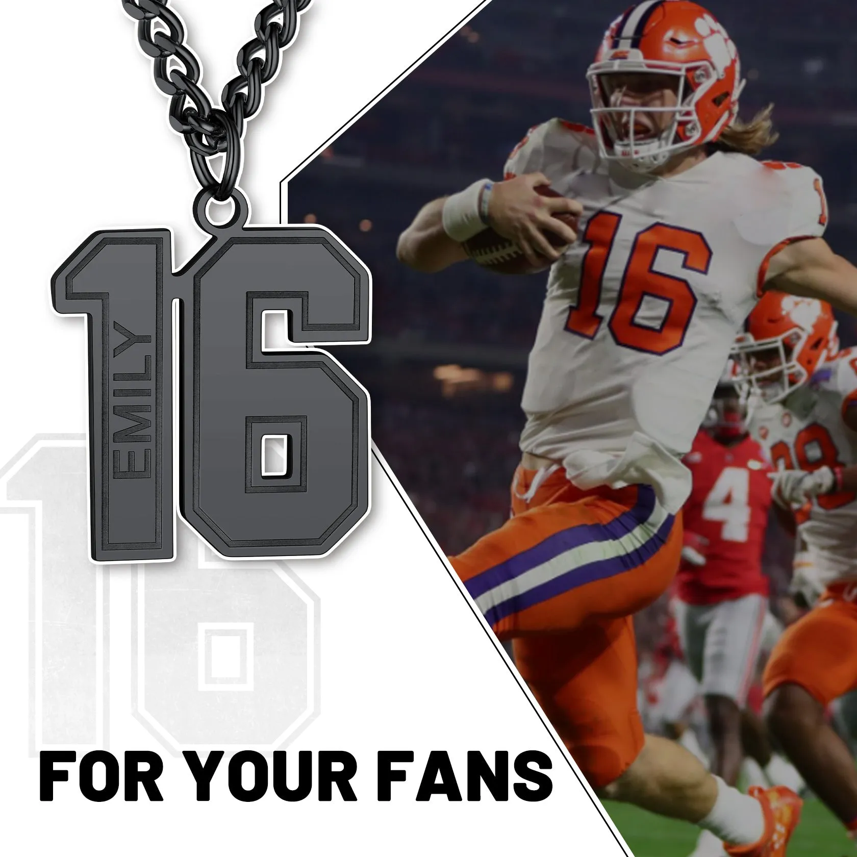 Custom Sports Jersey Number Necklace for Sport Fans, Gift for Men sold by FaithHeart product image thumbnail 2