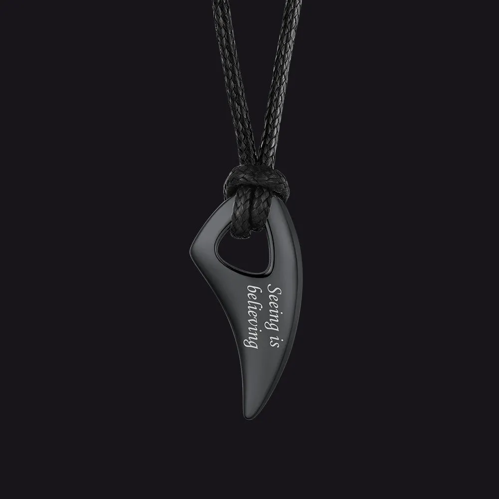 Norse Viking Wolf Tooth Spear Wax Leather Necklace for Men, Size 20"-26" sold by FaithHeart product image thumbnail 4