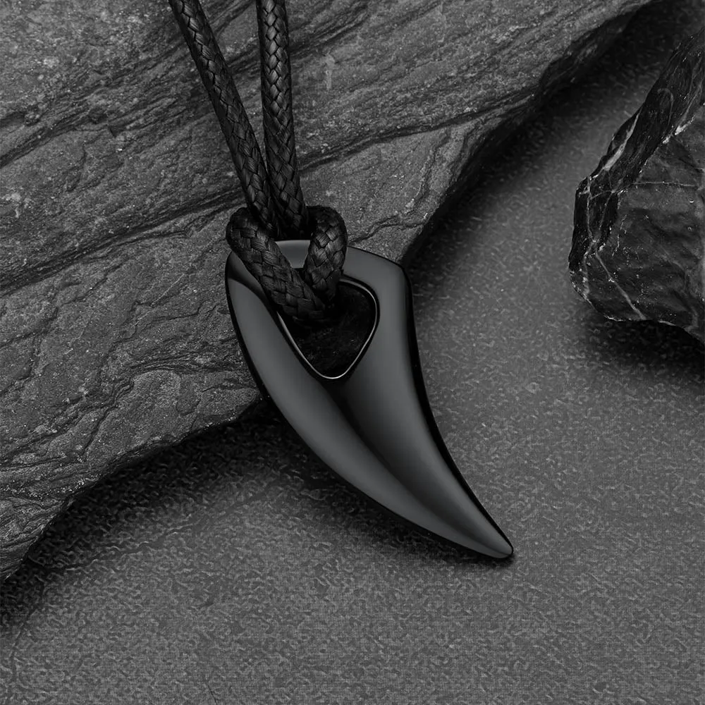 Norse Viking Wolf Tooth Spear Wax Leather Necklace for Men, Size 20"-26" sold by FaithHeart product image thumbnail 5