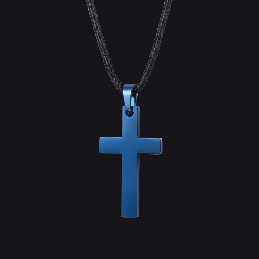 Simple Cross Braided Leather Necklace for Men Christian sold by FaithHeart product image thumbnail 5