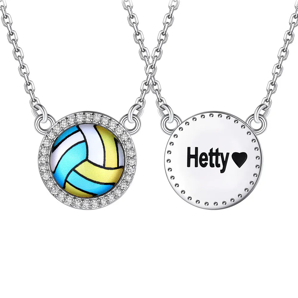 Custom CZ Sports Pendant Necklace with Name Tag for Women Fans Athlete sold by FaithHeart product image thumbnail 4