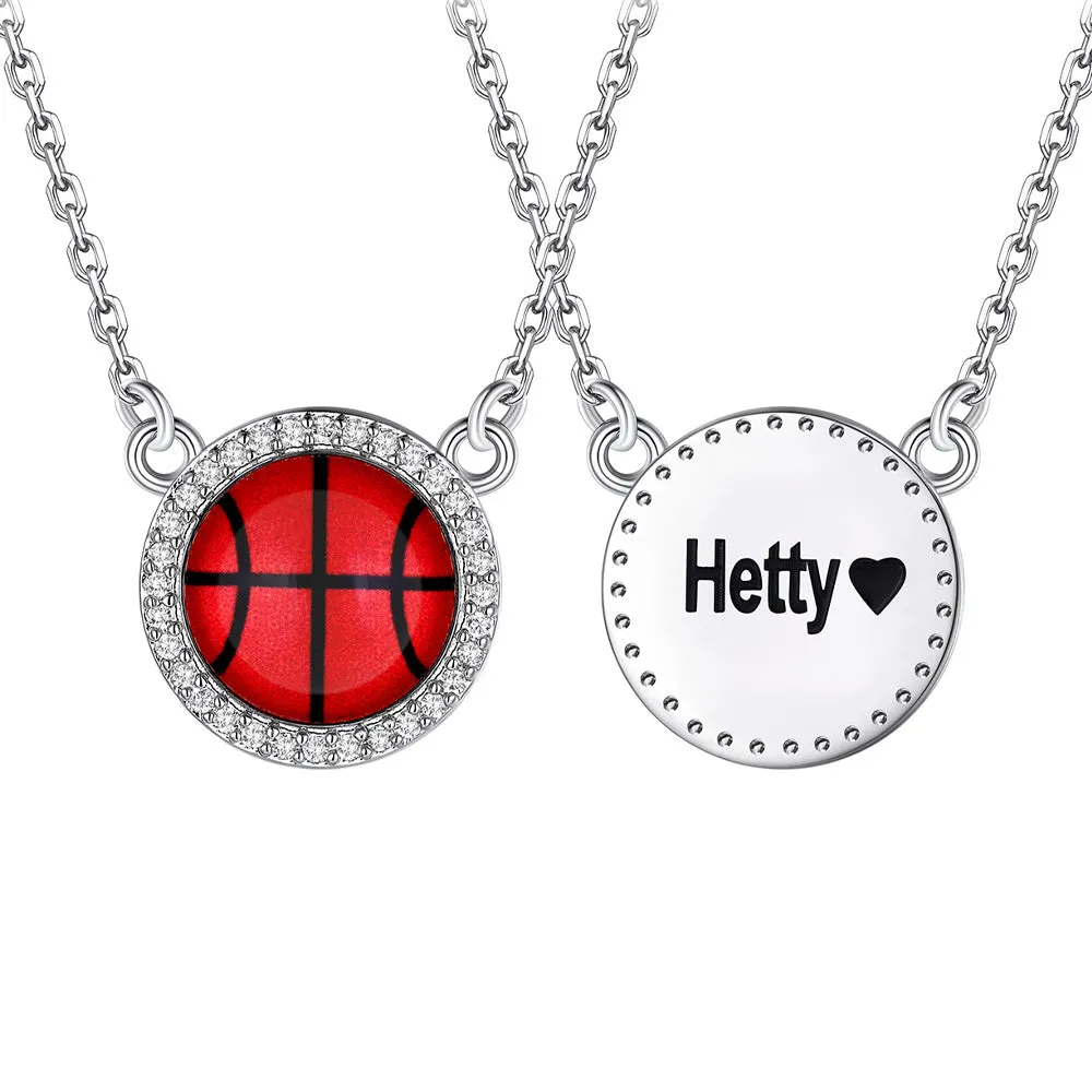 Custom CZ Sports Pendant Necklace with Name Tag for Women Fans Athlete sold by FaithHeart product image thumbnail 3