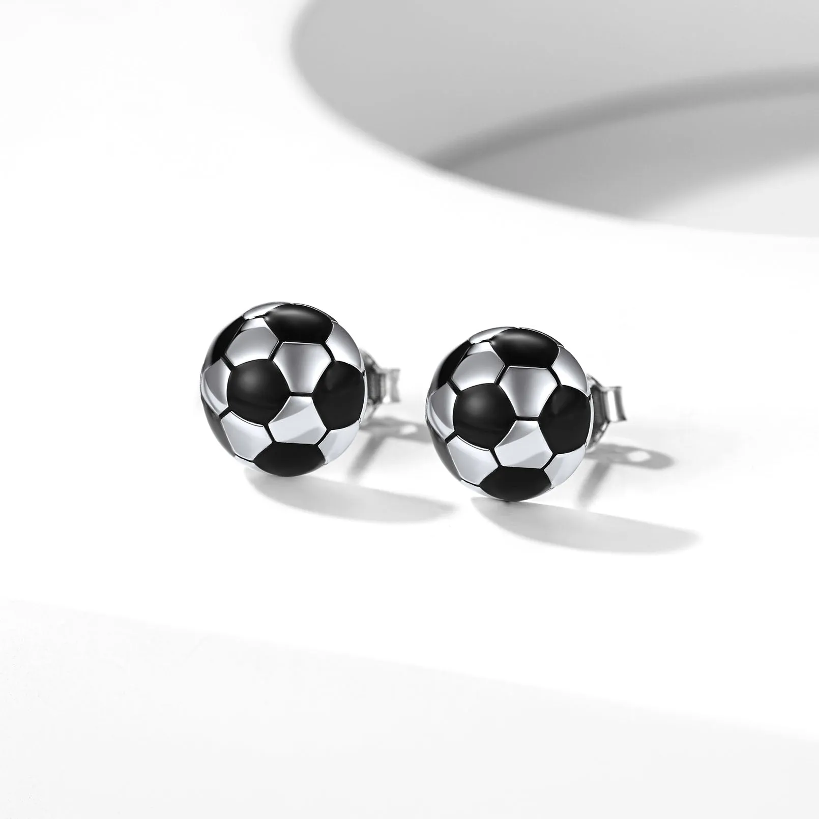 S925 Silver Sport 3D Soccer Ball Stud Earrings for Men Sport Fans sold by FaithHeart product image thumbnail 4