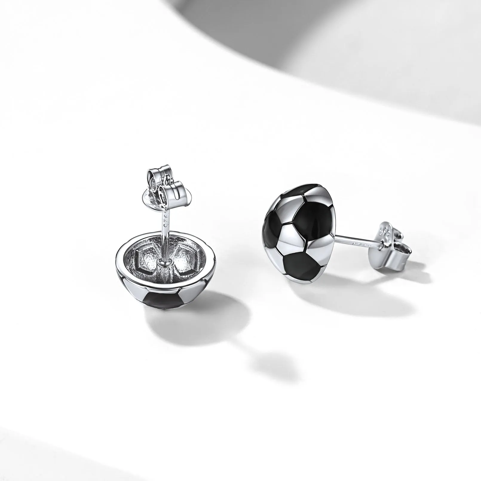 S925 Silver Sport 3D Soccer Ball Stud Earrings for Men Sport Fans sold by FaithHeart product image thumbnail 5