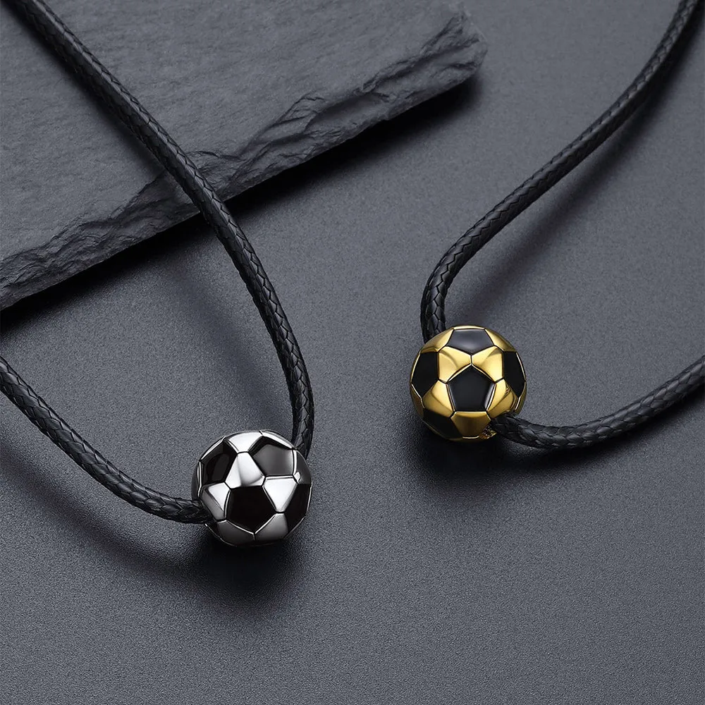 3D Soccer Sport Necklace with Braided Leather Necklace for Men Sports Fans sold by FaithHeart product image thumbnail 2