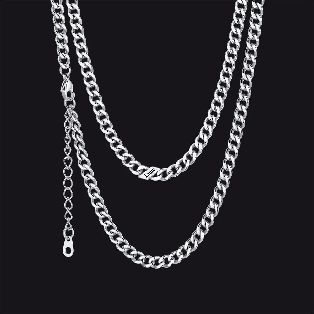 Custom Cuban Link Chains with Names Necklace for Men Women, 5/7/9mm Width sold by FaithHeart