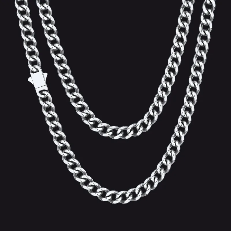 Hip Hop Cuban Chain Necklace for Men 6/9/12mm Width made by FaithHeart