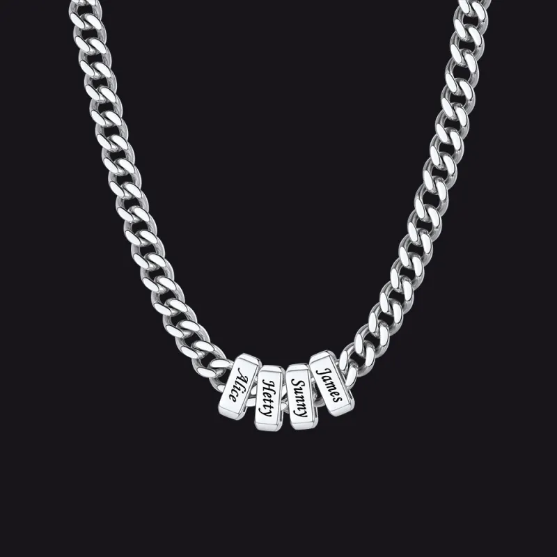 Engraved Charm Name Cuban Link Chain Necklace made by FaithHeart