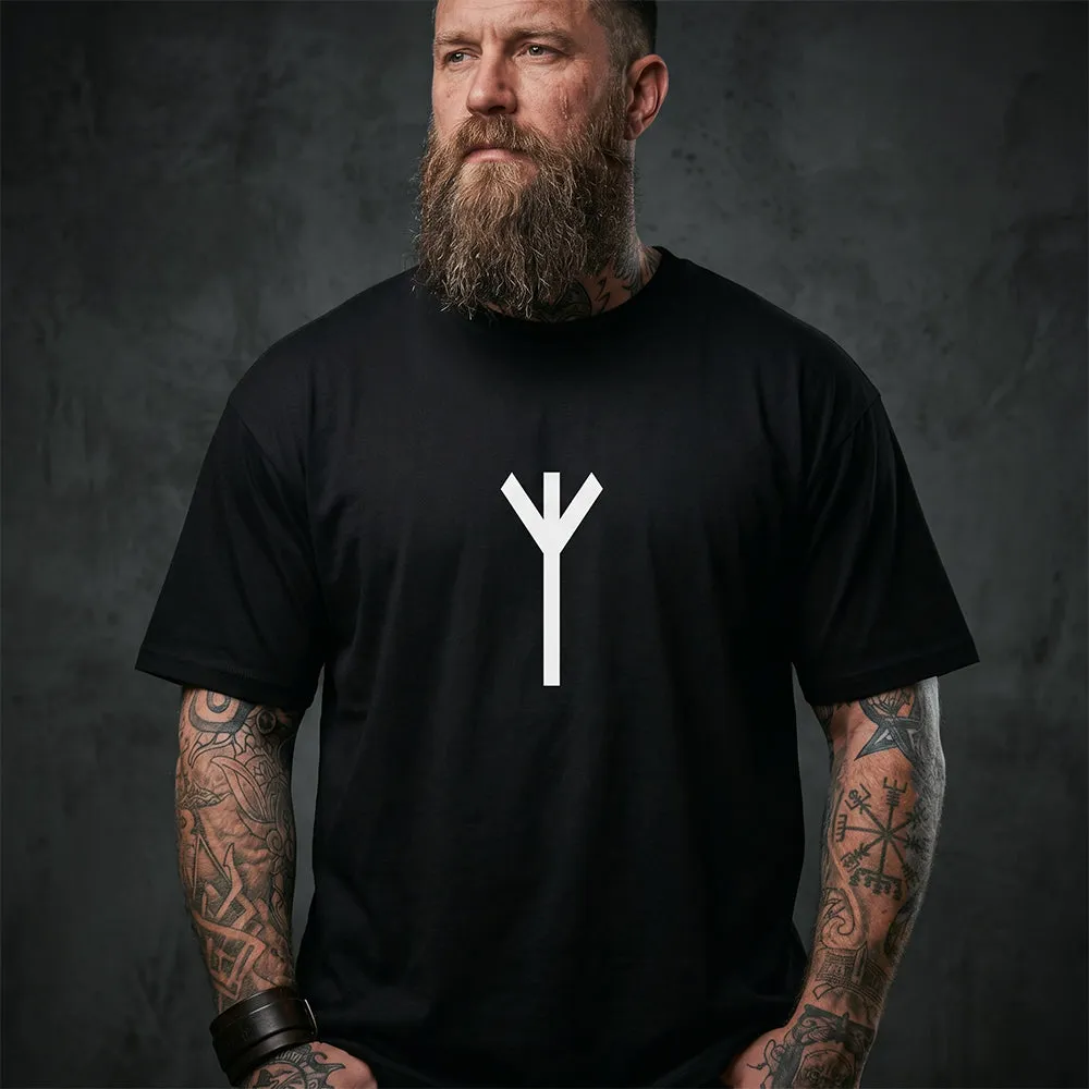 Viking Norse Runic Symbol Black T-Shirt for Men Dad Gift, Matching Shirts for Couples sold by FaithHeart product image thumbnail 5