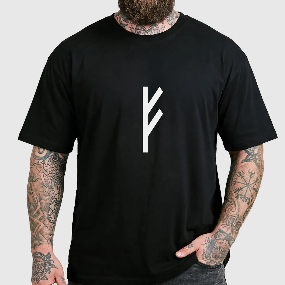 Viking Norse Runic Symbol Black T-Shirt for Men Dad Gift, Matching Shirts for Couples sold by FaithHeart