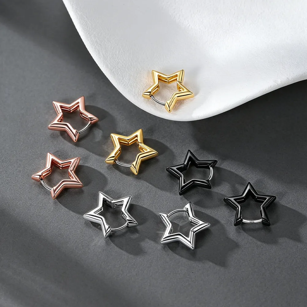 Classic Y2K Hollow Star Hoop Earrings for Women Men sold by FaithHeart product image thumbnail 4