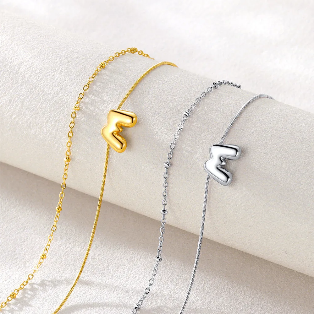 Layered Chain with Beads Bubble Initial Anklets for Women Mom Gift sold by FaithHeart product image thumbnail 4