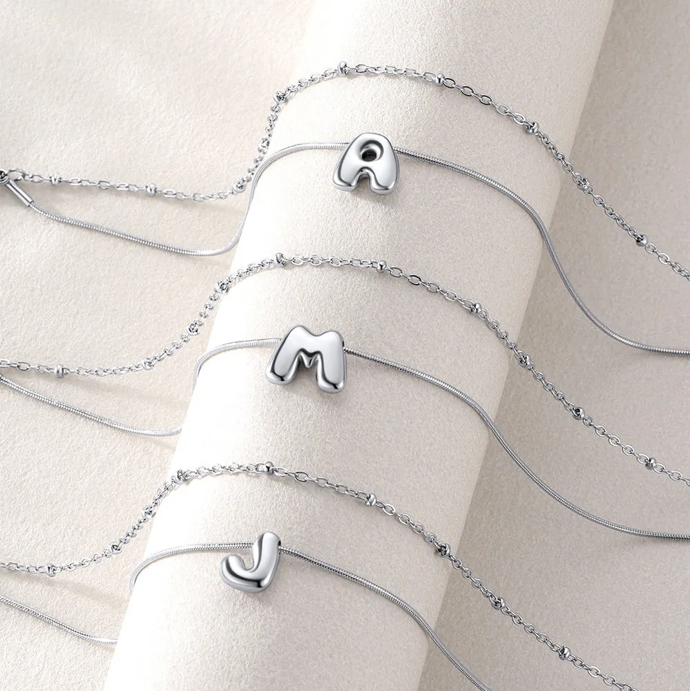 Layered Chain with Beads Bubble Initial Anklets for Women Mom Gift sold by FaithHeart product image thumbnail 5