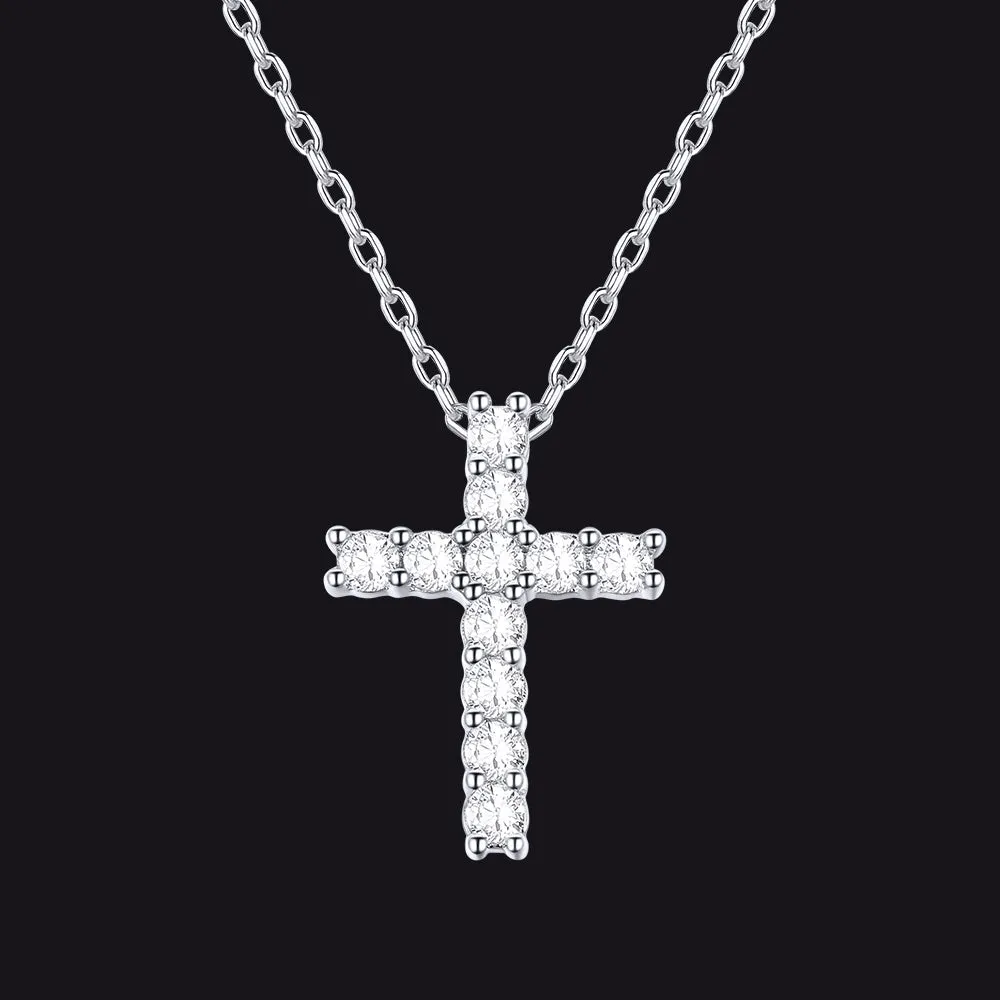 Faith Dainty Cross Pendant Necklace with CZ Gift for Women Mom Gift sold by FaithHeart