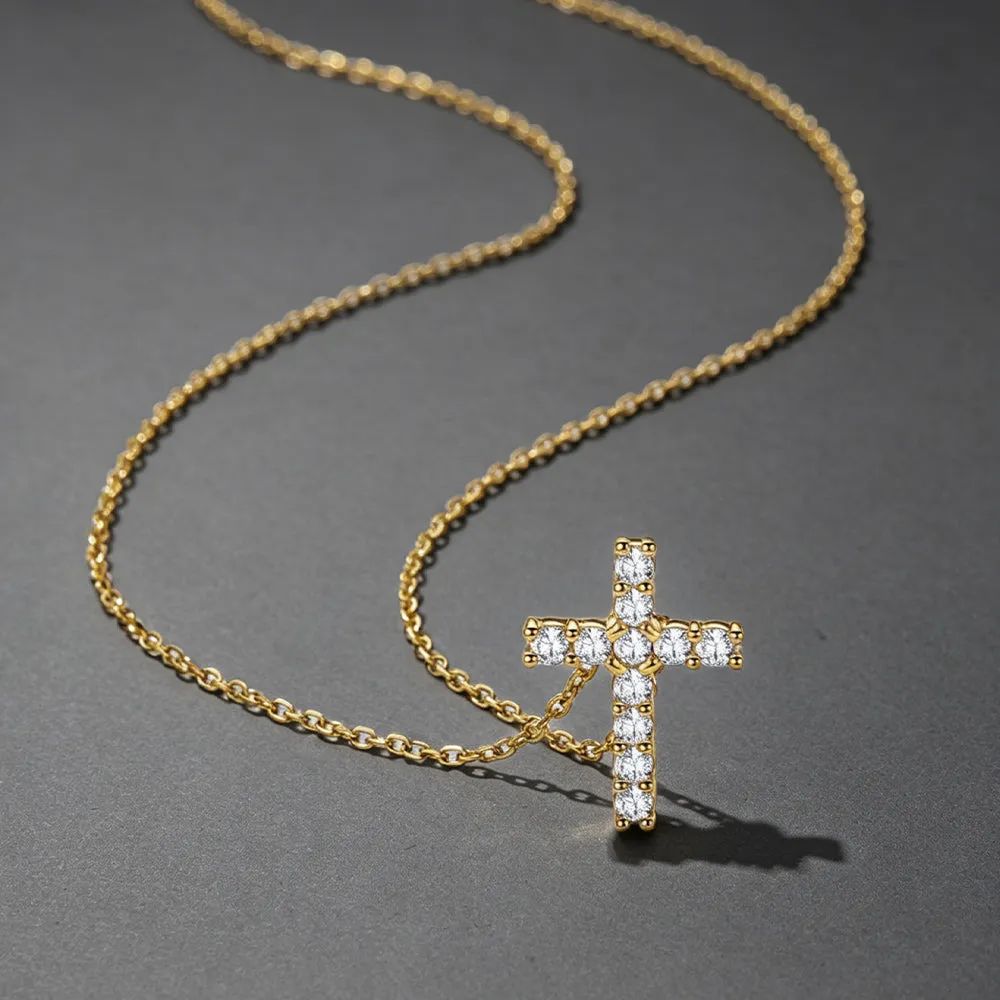 Faith Dainty Cross Pendant Necklace with CZ Gift for Women Mom Gift sold by FaithHeart product image thumbnail 4